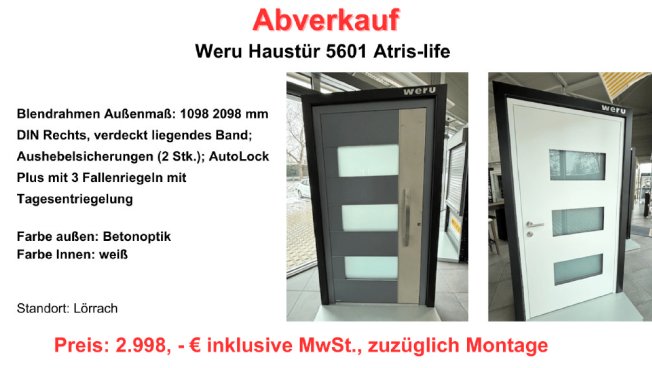 Aluminium-Haustür mit Betonoptik und AutoLock